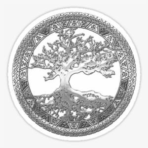 Celtic Tree Of Life, Yggdrasil [silver]" Stickers By #3028106