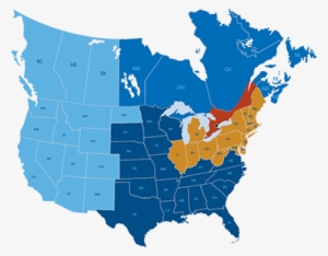 Cross Border Trucking Company Forbeshewlett Transport - High Resolution Vector North America Map #3029301