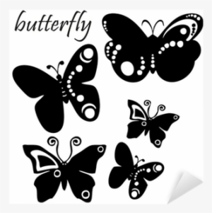 Tattoo Illustration Black And White Butterflies Sticker - Butterfly #3029426