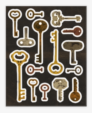 Antique Key Sticker/decal Sheet - Sticker #3031155