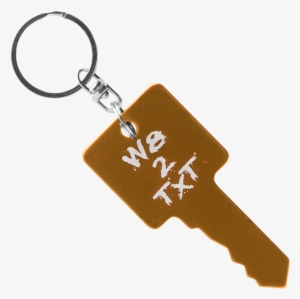 Gold Key Shaped Anodized Aluminum Key Chain With Laser - Key Tags #3031525