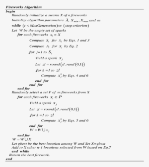 Pseudo Code Of The Fireworks Algorithm - Fireworks Algorithm #3032027