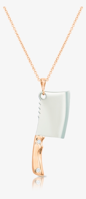 Cleaver Pendant With Diamond Rivets - Locket #3033018