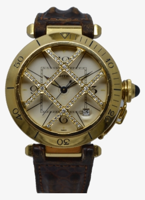 Cartier Pasha Grille 38mm 18k Gold Diamond Grill Box - Analog Watch #3036797