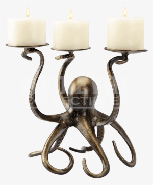 Antique Bronze Color Octopus Tentacle Pillar Trio Candleholder #3036827 Antique Bronze Color Octopus Tentacle Pillar Trio Candleholder #3036827