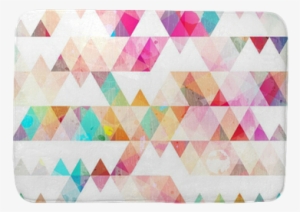 Rainbow Triangle Seamless Pattern With Grunge Effect - Multi Colored Geometric #3036885