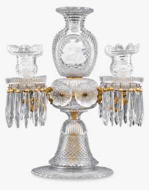 Antique Cut Glass Candelabra, Apsley Pellatt, Sulphide - Apsley Pellatt #3037028