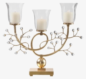 Prev - Diva At Home 24" Bede Metallic Gold Branched Base Candelabra #3037449