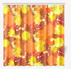 Summer Orange Yellow Splash Painting Shower Curtain - Window Valance #3037473