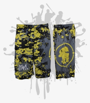 Splatter Splash Digital Camo Mens Full Dye Shorts Yellow/black/charcoal - Georgia Bulldogs Carbon Fiber Acrylic License Plate, #3037551