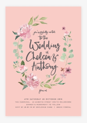 Peony Frame Invitation Blush - Peony #3038335