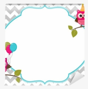 Owl Party Invitation Card Template With White Frame - Tarjetas De Cumpleaños Buho #3038513