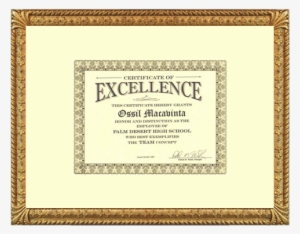 Golden Framed Recognition Certificate - Picture Frame #3038666