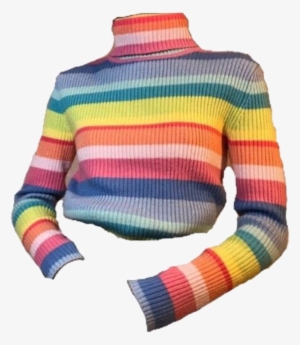 Polyvore Clothes 80s 90s Vintage Png Moodboard Niche - Sale Striped Cotton Ribbed V Neck. Multicolored Ll #3038694