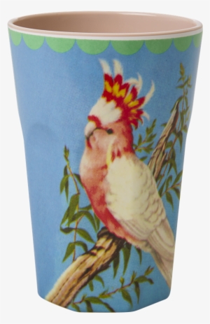Rice Dk Melamine Two Tone Latte Cup With Vintage Cockatoo #3039243