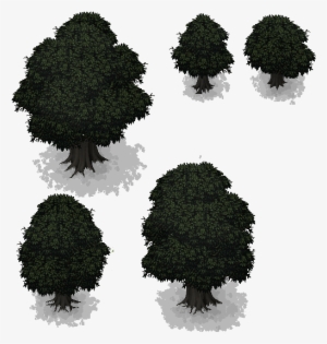 Dark Green Trees With Shadows For Parallax Mapping - Rpg Maker #3042306
