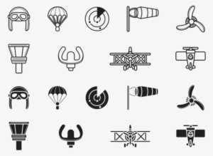 Biplane Aviation Icons - Airplane #3043815