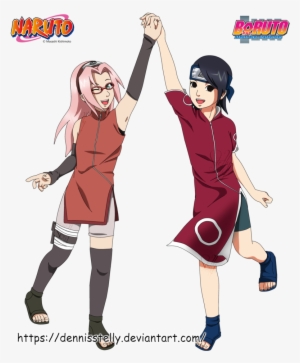 Sakura Haruno And Sarada Uchiha By Dennisstelly Naruto - Naruto Wall Stickers / Tattoo /graphics: Naruto King #3044646