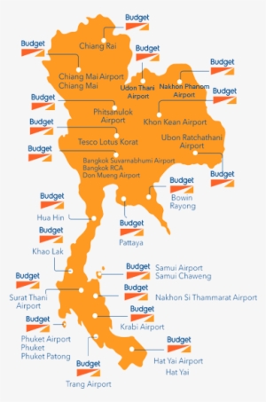 Budget Car Rental Thailand - Airport In Thailand Map #3045089