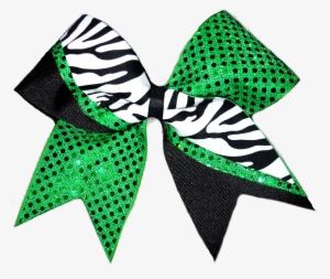 Green Zebra Tick Tock Cheer Bow - Cheerleading #3046266