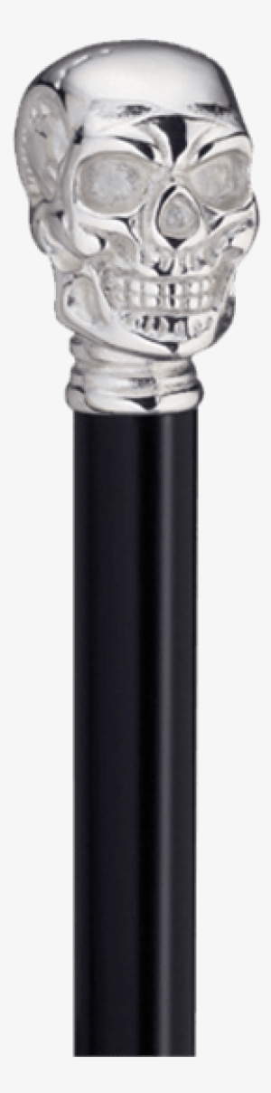 Chrome Skull Walking Cane - Walking Stick #3049377