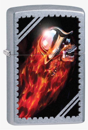 #29067 Chrome Skull - Zippo Lighter - Skull Street Chrome #3049420