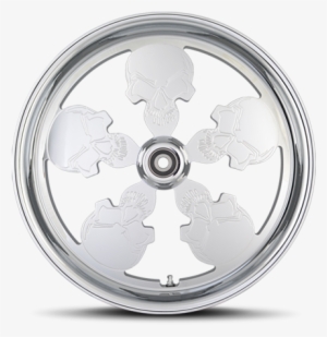 Skull Chrome 21" Wheels Rotors Tires Package Set 09-14 - Skull #3049812