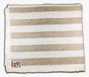 White & Tan Stripe Lap Blanket - Wool #3050945