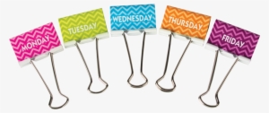Tcr20668 Chevron Days Of The Week Large Binder Clips - Binder Clips #3051239
