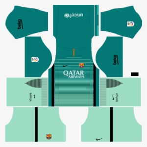 Kit Barcelona Dls16 Uniforme Alternativo - Kits Real Madrid 2019 #3051800