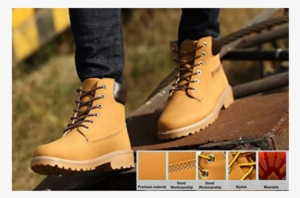 Idealglory Men's Work Boot High Tops Shoes Combat Boots, - Steel-toe Boot #3051851