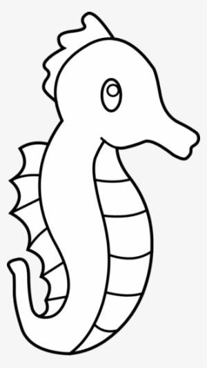 Cute Seahorse Line Art - Seahorse Clipart Black And White #3051929