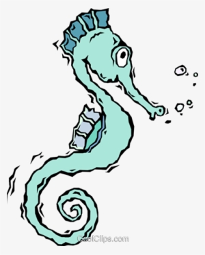 Sea Horse Royalty Free Vector Clip Art Illustration - Cartoon Seahorse #3052263