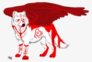White Wolf Clipart Red Wolf - Winged Wolf #3054019