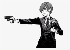 Transparent Ciel In A Classy School Uniform Holding - Ciel Phantomhive With A Gun #3054255