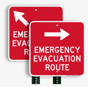 Evacuation Route Sign, 18" X 18" #3054725