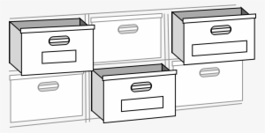 File Cabinets Cabinetry Drawer Drawing File Folders - Black And White File Cabinet Clip Art #3055165