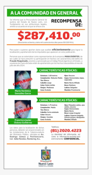 Recompensa - Se Busca - Nuevo León #3055350