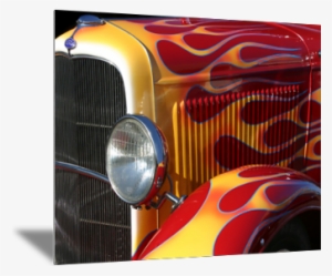 Hot Rod Flame Paint Mounted Print - Antique Car #3057638