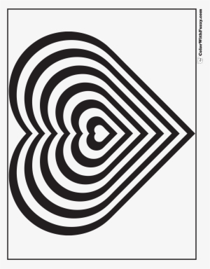 Geometric Heart Coloring Page Main Image - Poliwhirl #3059123