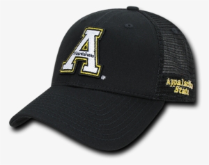 Ncaa Appalachian State Mountaineers Cotton Trucker - W Republic Apparel Relaxed Mesh Cap, Style 1017, Black #3060022