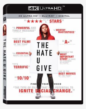 The Hate U Give 4k Ultra Hd Combo Pack Cover - Hate You Give Showtimes #3060026