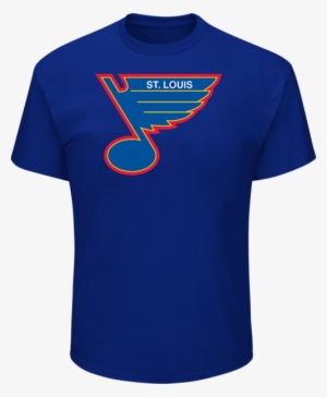 Louis Blues Twill Logo T-shirt By Majestic - St Louis Blues #3061853