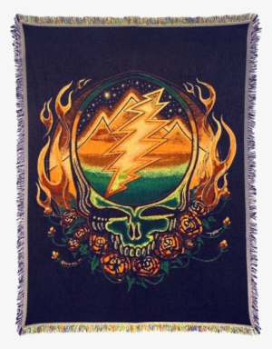 Grateful Dead Scarlet Fire Stealie Woven Cotton Blanket-preorder - Steal Your Face #3065925