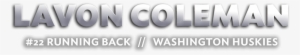 Washington Huskies - Lavon Coleman #3068737