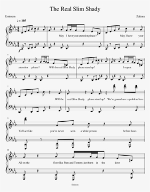 The Real Slim Shady Sheet Music Composed By Zakura - Sheet Music #3071172