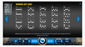 Play Guns N' Roses Online - Guns N Roses Netent Paytable #3071958