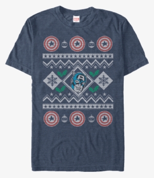 Faux Ugly Christmas Sweater Captain America T-shirt - Captain America Ugly Christmas Sweater #3072878