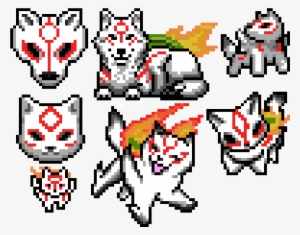 Amaterasu Stamp Sheet - Tribal Wolf W/feathers Perler Necklace #3073072