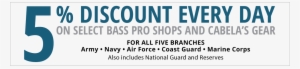 5% Discount Every Day On Select Cabela's & Bass Pro - Bass Pro Shops #3073261